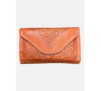 Berber Leather Small Leather Tri-Fold Purse Light Brown