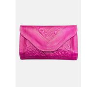Berber Leather Small Leather Tri-Fold Purse Pink