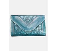 Berber Leather Small Leather Tri-Fold Purse Teal