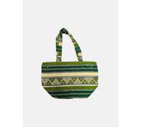Berber Leather The Nador Small Expandable Fabric Tote in Green