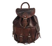 Berber Leather Women's 'The Larache' Large Leather Rucksack in Dark Brown Berber Leather Dark Brown