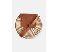 Berber Leather Women's 'The Safi' Rattan Round Cross-body Bag in Light Sand Berber Leather Light Sand One Size