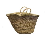 Berber Leather Women's 'The Safi' Small Straw & Rattan Beach Tote in Natural Berber Leather Natural