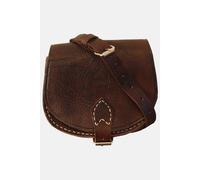 Berber Leather Women's 'The Tamara' Small Leather Saddle Bag in Brown Berber Leather Brown One Size