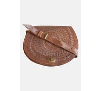 Berber Leather Women's 'The Temara' Embossed Leather Saddle Bag in Dark Brown Berber Leather Dark Brown One Size