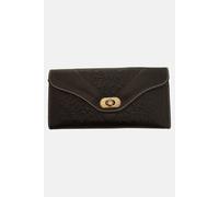 Berber Leather Women's Tri-Fold Embossed Leather Purse in Black Berber Leather Black One Size