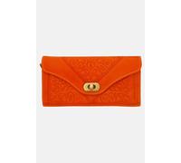 Berber Leather Women's Tri-Fold Embossed Leather Purse in Orange Berber Leather Orange One Size