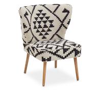 Berber Style Mango Wood Chair, Geometric Wingback Armchair For Living Room, Textured Cotton Upholstery Interiors by Premier Multi One Size