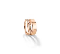 Berbere 18ct Rose Gold 0.34ct Diamond Two Row Ring - Ring Size K