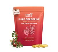 Berberine Capsules 500mg - 98% Pure Berberine H rom Berberis Aristata - High Strength Supplement - 300 Vegan Capsules (10 Month Supply) (Not Berberine Gummies or Liquid)