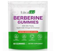 Berberine Gummies, Berberine Supplement Gummies with Turmeric Support Energy, Gut Health, Metabolism, Immune System & Metabolism Support for Women & Men, Sugar Free, Non-GMO, Gluten-Free - 60 Gummies