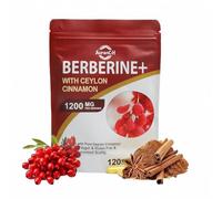 Berberine HCL Supplement Berberine 1200mg Serving HCL 120 Capsules - Metabolism Support Plus Pure True Ceylon Cinnamon,Healthy Weight for Both Men and Women, 2 Month Supply