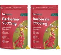 Berberine HCL Supplement High Strength - 2000mg 99% H y BioHerbs | 90 One-Per-Day Capsules (3-Month Supply) (Pack of 2)
