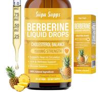 Berberine Liquid 60ml Pineapple Flavour | Supa Supps Berberine Supplement with Berberine HCl, High Strength 20000mg Equivalent, Easy Liquid Drops Alternative to Berberine Patches for Wellness & Energy