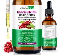 Berberine Liquid Drops,10:1 Extract Berberis Supplements Activates AMPK & GLP-1-Supports Reduces Body Burden in Women and Men,10X Strength Vegan Supplement for Immune & Digestive Support