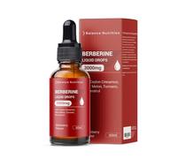 Berberine Liquid Drops 3000mg, Blood Sugar Support, Glucose Balance & Metabolic Health, High Strength Berberine Supplement, 60ml, Strawberry Flavour