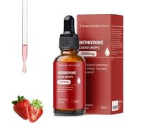 Berberine Supplement 3000mg with Ceylon Cinnamon, Blood Sugar Support & Glucose Balance, with Bitter Melon & Turmeric, Metabolic Health, High Strength Berberine Liquid Drops, 60ml, Strawberry Flavour