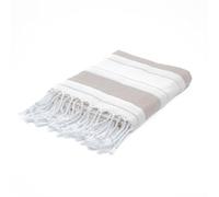 BERCA HOME Ephesus Turkish Beach Towel - Lightweight, Quick Dry, Sand Free - 100% Cotton Peshtemal Hammam & Bath Towel - 90x190 cm - Soft & Compact for Spa, Travel, Gym, Yoga, Camp, Picnic (Beige)