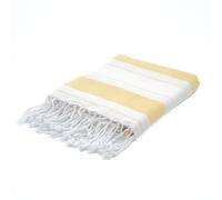 BERCA HOME Ephesus Turkish Beach Towel - Lightweight, Quick Dry, Sand Free - 100% Cotton Peshtemal Hammam & Bath Towel - 90x190 cm - Soft & Compact for Spa, Travel, Gym, Yoga, Camp, Picnic (Yellow)