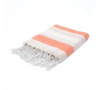 BERCA HOME Ephesus Turkish Beach Towel - Lightweight, Quick Dry, Sand Free - 100% Cotton Peshtemal Hammam & Bath Towel - 90x190 cm - Soft & Compact for Spa, Travel, Gym, Yoga, Camp, Picnic (Orange)