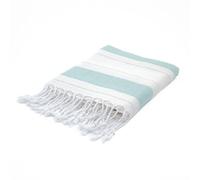 BERCA HOME Ephesus Turkish Beach Towel - Lightweight, Quick Dry, Sand Free - 100% Cotton Peshtemal Hammam & Bath Towel - 90x190 cm - Soft & Compact for Spa, Travel, Gym, Yoga, Camp, Picnic (Aqua)