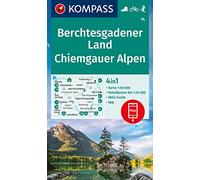 14 BERCHTESGADENER LAND-CHIEMGAUER ALPEN: 4in1 Wanderkarte mit Aktiv Guide und 1:25000 Karten, inklusive Kartenbereich zur offline Verwendung in der KOMPASS-App. Fahrradfahren. Skitouren.