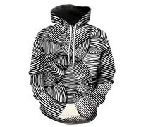 BERCIELY Hooded Pullover 3D Digital Printing Men'S Long-Sleeve Sweatshirt Retro Hip Hop Personality Trend Sweatshirts HH-04 XL