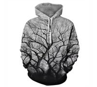 BERCIELY Men Hooded Pullover Digital Printing Casual Fashion Sweatshirts Youth Personality Retro Trend Long-Sleeve Sweatshirt MM-03 M