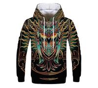 BERCIELY Men Hooded Pullover Digital Printing Casual Fashion Sweatshirts Youth Retro Personality Long-Sleeve Sweatshirt GG-03 5XL