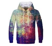 BERCIELY Men Hooded Pullover Digital Printing Casual Fashion Sweatshirts Youth Retro Personality Long-Sleeve Sweatshirt GG-01 L