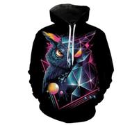 BERCIELY Men Hooded Pullover Digital Printing Casual Sweatshirts Youth Retro Personality Trend Long-Sleeve Sweatshirt II-04 XL