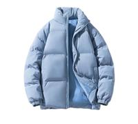 BERCIELY Men Jacket Men Regular Fit Thicken Warm Cold Jacket Men Casual Fashion Comfortable Long Sleeve Jacket Men Outdoor Classic All-Match Winter Jacket B-Haze Blue L