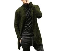 BERCIELY Men Long Sleeve Sweater Casual Soft Men Breathable Sweater Jacket Urban Trend Men Classic Knit Jacket Fashion Comfortable Men Warm Knitted Jacket G-Army Green 3XL