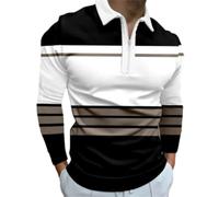BERCIELY Men Poloshirt Business Gentleman Retro Workshirt Trend All-Match Classic Outdoorshirt Mode Lapels Jugend Longsleeveshirt AA-12 XXL
