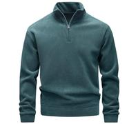 BERCIELY Men Sweatshirt Classic Fashion Casual Long-Sleeve Sweatshirts Regular Fit Half Zipper Solid Color Pullover G-Blackish Green 5XL