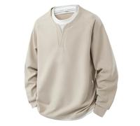 BERCIELY Men Sweatshirt Sport Casual Solid Color Pullover Classic Fashion All-Match Long-Sleeve Sweatshirts I-Grey L