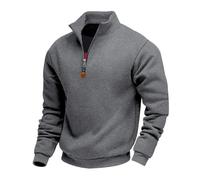 BERCIELY Men Sweatshirt Sport Casual Solid Color Pullover Classic Fashion All-Match Long-Sleeve Sweatshirts F-Dark Grey S