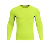 BERCIELY Men's Compression Shirt Jogging Fitness Sport Training T-Shirt Absorbent Breathable Elastic Quick-Drying Functional Shirts B-Bright Green M