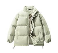 BERCIELY Men'S Cotton Jacket Lightweight Comfortable Warm Cold Jackets Classic Solid Color Casual Outdoorjacket E-Green XL