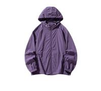 BERCIELY Men'S Hooded Jacket Lightweight Breathable Solid Color Transitional Jackets Running Sport Casual Outdoorjacket F-Purple 3XL