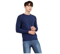 BERCIELY Men's Knit Sweater Casual Fashion Solid Color Long Sleeves Pullover Classic Breathable Warm Cardigan C-Navy L