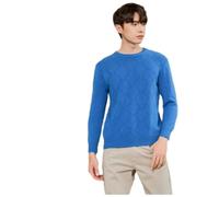 BERCIELY Men's Knit Sweater Casual Fashion Solid Color Long Sleeves Pullover Classic Breathable Warm Cardigan G-Blue XL