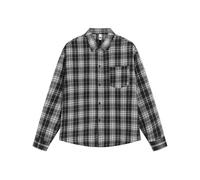 BERCIELY Men's Long-Sleeve Shirt Lightweight Fashion Casual Shirtjacket Classic Unique Trend Checkered Button Placket Shirts F-Black M