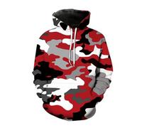 BERCIELY Men'S Long-Sleeve Sweatshirt 3D Digital Printing Hooded Pullover Retro Hip Hop Personality Trend Sweatshirts AA-02 XL