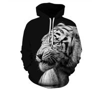 BERCIELY Men'S Long-Sleeve Sweatshirt 3D Digital Printing Sweatshirts Retro Hip Hop Personality Trend Hooded Pullover CC-01 L