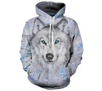 BERCIELY Men'S Long-Sleeve Sweatshirt 3D Digital Printing Sweatshirts Retro Hip Hop Personality Trend Hooded Pullover CC-05 L