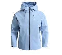 BERCIELY Men'S Softshell Jacket Mountain Climbing Camping Outdoor Functional-Jacket Waterproof Breathable Casual Warm Cold-Proof Jackets H-Light Blue M
