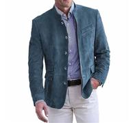 BERCIELY Men'S Suit Jacket Regular Fit With Pockets Fashion Solid Color Transitional Jackets Wedding Banquet Business Casual Blazer B-Lake Blue S