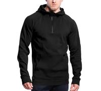 BERCIELY Mens Sweatshirt Casual Unicoloured Mens Hooded Sweatshirt Elasticity Comfortable Mens Long-Sleeved Sweatshirt Youth Modern Men Pullover Hoodie B-Black 3XL