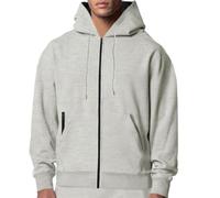 BERCIELY Mens Sweatshirt Single-Coloured Mens Hooded Jumper Elastic Long-Sleeved Mens Sweatshirt Comfortable Youth Modern Casual Men Pullover Hoodie A-Light Grey XL